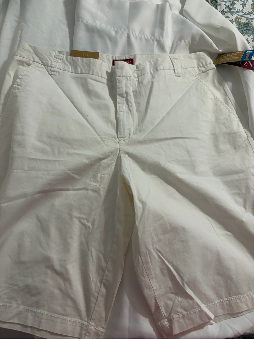 Merona White Flat-Front Cotton Shorts